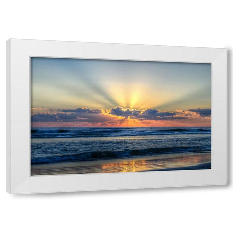Radiant Dawn White Modern Wood Framed Art Print by Burdick, Chuck