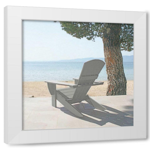 Beyond the Pine White Modern Wood Framed Art Print by Bay, Noah
