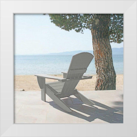 Beyond the Pine White Modern Wood Framed Art Print by Bay, Noah