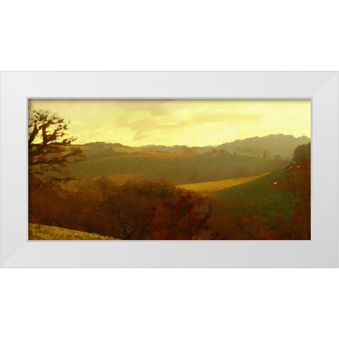 Rolling Hills White Modern Wood Framed Art Print by Bay, Noah