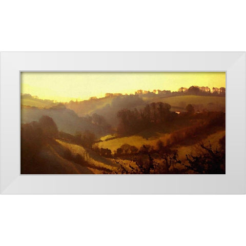 Misty Valley White Modern Wood Framed Art Print by Bay, Noah