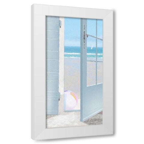 Beach Ball White Modern Wood Framed Art Print by Bay, Noah