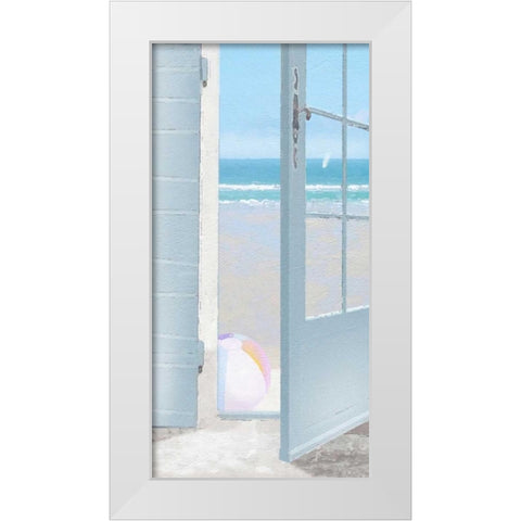 Beach Ball White Modern Wood Framed Art Print by Bay, Noah