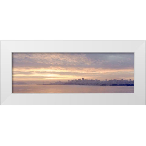 City Sunrise on the Bay White Modern Wood Framed Art Print by Blaustein, Alan