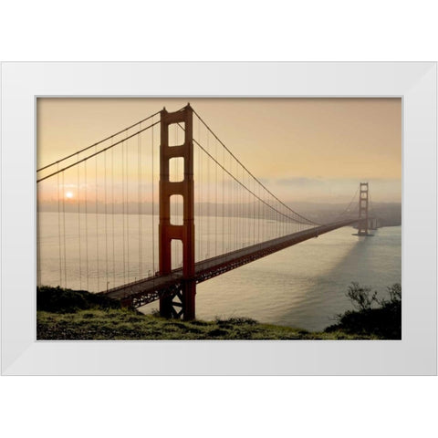 Golden Gate Sunrise #2 White Modern Wood Framed Art Print by Blaustein, Alan