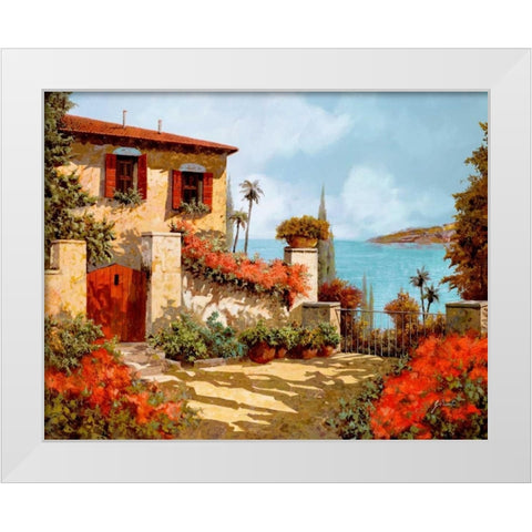 Il Giardino Rosso White Modern Wood Framed Art Print by Borelli, Guido