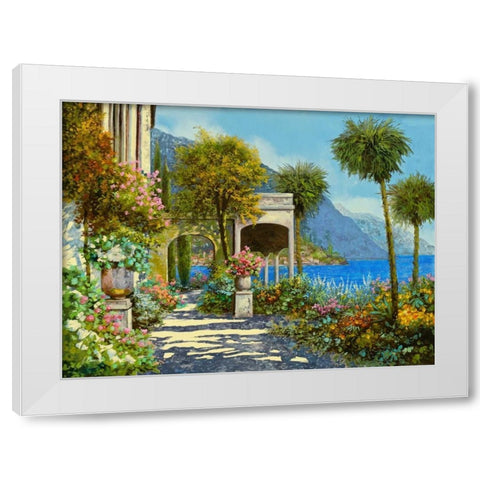 Passeggiata al Lago White Modern Wood Framed Art Print by Borelli, Guido