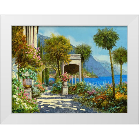Passeggiata al Lago White Modern Wood Framed Art Print by Borelli, Guido