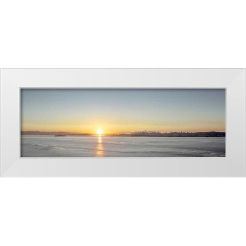 Sunrise Vista on the Bay White Modern Wood Framed Art Print by Blaustein, Alan