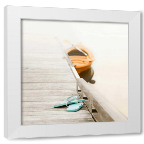 Summer at the Lake White Modern Wood Framed Art Print by Bell, Nicholas