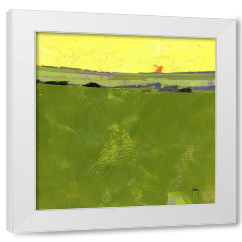 Hot Sky over Lazy Fields White Modern Wood Framed Art Print by Bailey, Paul