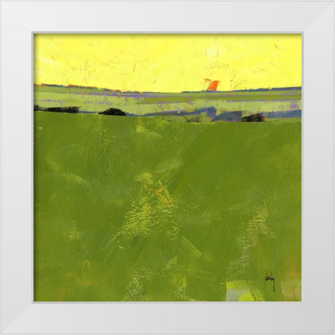 Hot Sky over Lazy Fields White Modern Wood Framed Art Print by Bailey, Paul