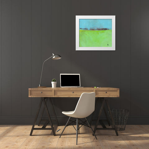 Low Distant Hills White Modern Wood Framed Art Print by Bailey, Paul