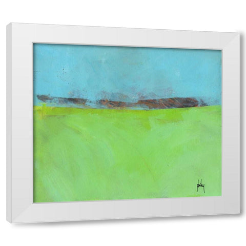 Low Distant Hills White Modern Wood Framed Art Print by Bailey, Paul