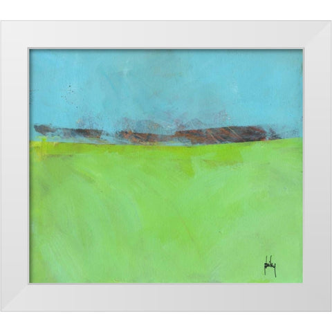 Low Distant Hills White Modern Wood Framed Art Print by Bailey, Paul