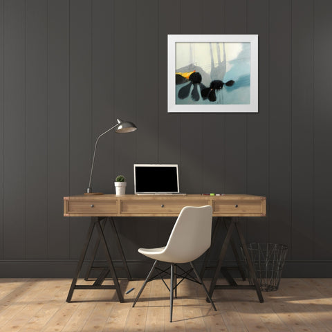 Flowers Tale White Modern Wood Framed Art Print by Brix, Sidsel