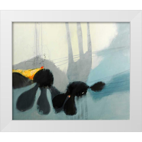 Flowers Tale White Modern Wood Framed Art Print by Brix, Sidsel