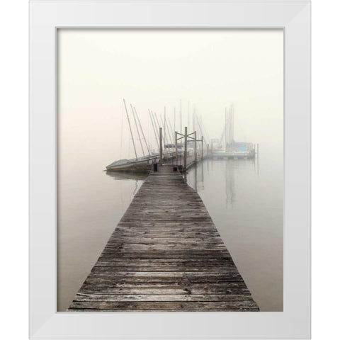Harbor Fog White Modern Wood Framed Art Print by Bell, Nicholas