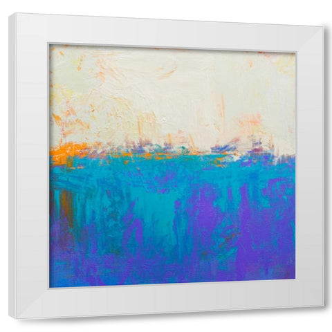 Orange Spark White Modern Wood Framed Art Print by Bishop, Don