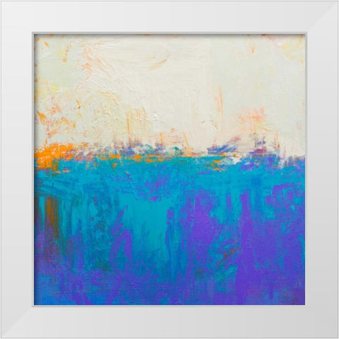 Orange Spark White Modern Wood Framed Art Print by Bishop, Don