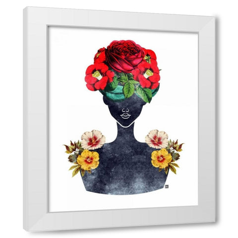 Flower Crown Silhouette III White Modern Wood Framed Art Print by Brown, Tabitha