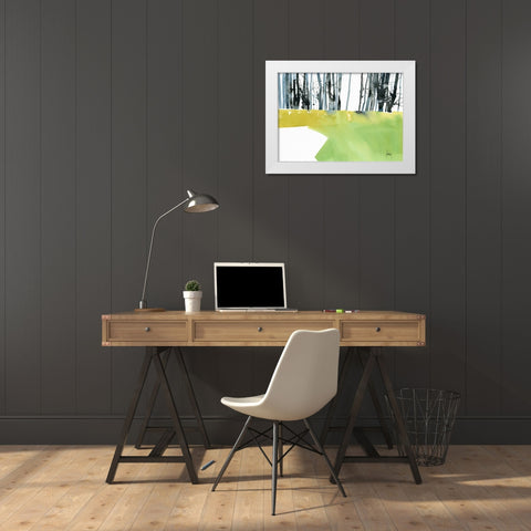 Barcode Wood White Modern Wood Framed Art Print by Bailey, Paul