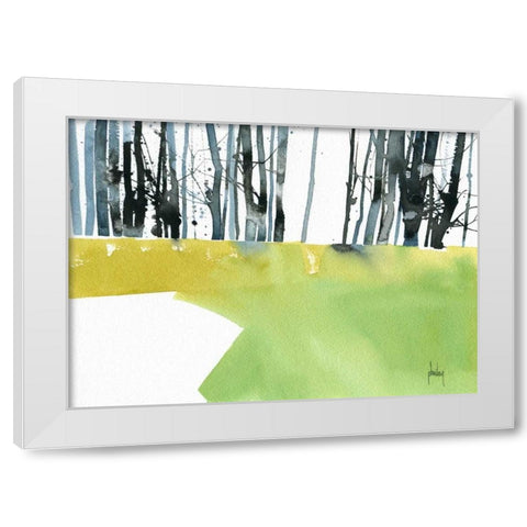 Barcode Wood White Modern Wood Framed Art Print by Bailey, Paul