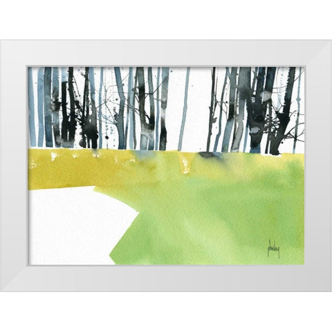 Barcode Wood White Modern Wood Framed Art Print by Bailey, Paul