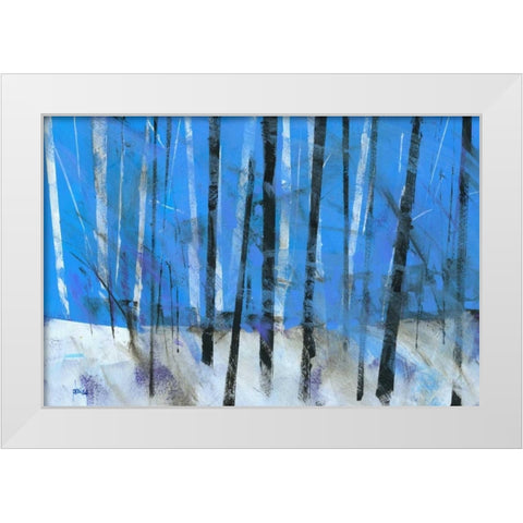 Birch and Black Ash Saplings White Modern Wood Framed Art Print by Bailey, Paul