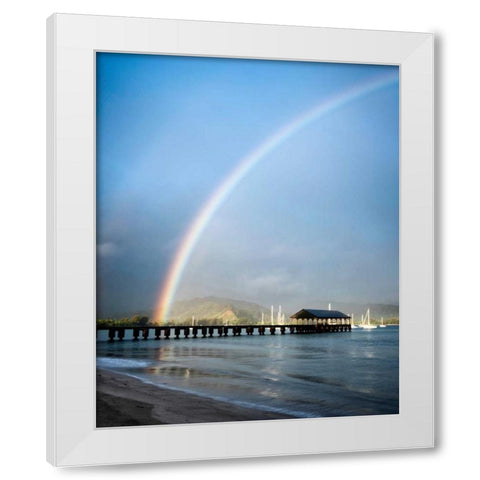 Rainbows at Hanalei II White Modern Wood Framed Art Print by Burt, Daniel