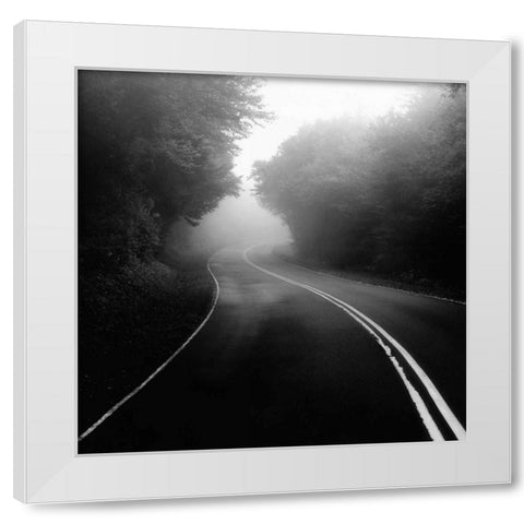 Mountain Road White Modern Wood Framed Art Print by Bell, Nicholas