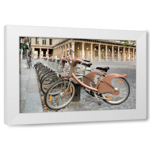 Paris Cycles 2 White Modern Wood Framed Art Print by Blaustein, Alan