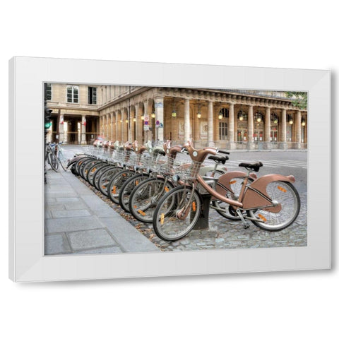 Paris Cycles 1 White Modern Wood Framed Art Print by Blaustein, Alan