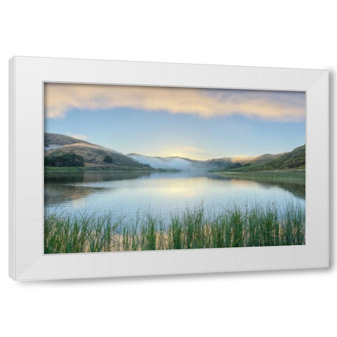 Crescent Beach Calm 4 White Modern Wood Framed Art Print by Blaustein, Alan