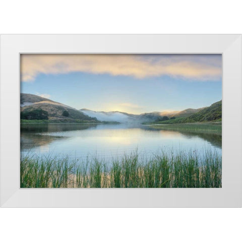 Crescent Beach Calm 4 White Modern Wood Framed Art Print by Blaustein, Alan