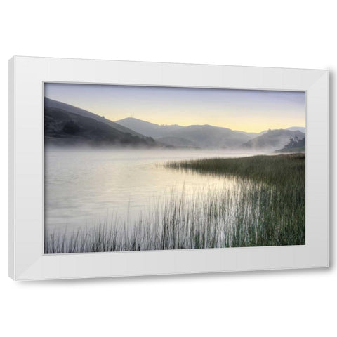 Crescent Beach Calm 1 White Modern Wood Framed Art Print by Blaustein, Alan