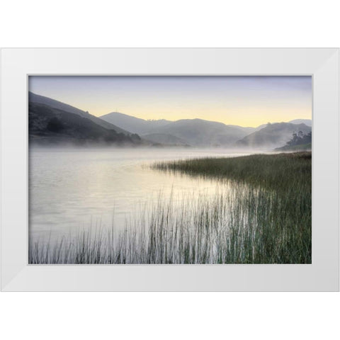 Crescent Beach Calm 1 White Modern Wood Framed Art Print by Blaustein, Alan