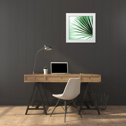 Palm Leaf #1 White Modern Wood Framed Art Print by Blaustein, Alan