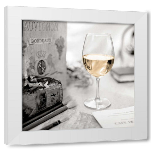 Vin Blanc White Modern Wood Framed Art Print by Blaustein, Alan