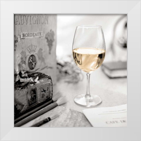 Vin Blanc White Modern Wood Framed Art Print by Blaustein, Alan