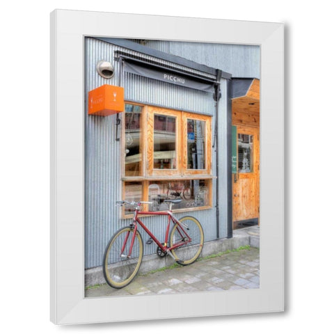 Red Bicycle, Japan White Modern Wood Framed Art Print by Blaustein, Alan