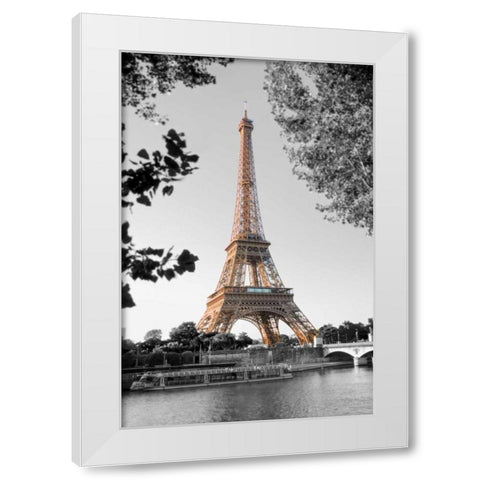 Matin sur la Seine White Modern Wood Framed Art Print by Blaustein, Alan