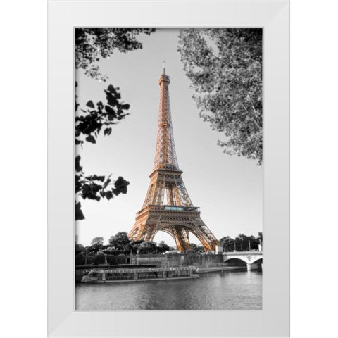 Matin sur la Seine White Modern Wood Framed Art Print by Blaustein, Alan