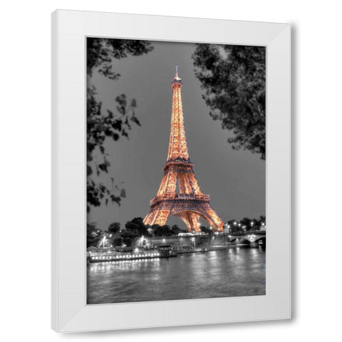 Nuit sur la Seine White Modern Wood Framed Art Print by Blaustein, Alan