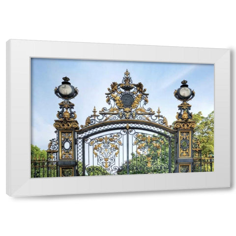Park Monceau Gates White Modern Wood Framed Art Print by Blaustein, Alan