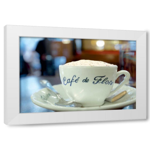 Cafe de Flore White Modern Wood Framed Art Print by Blaustein, Alan