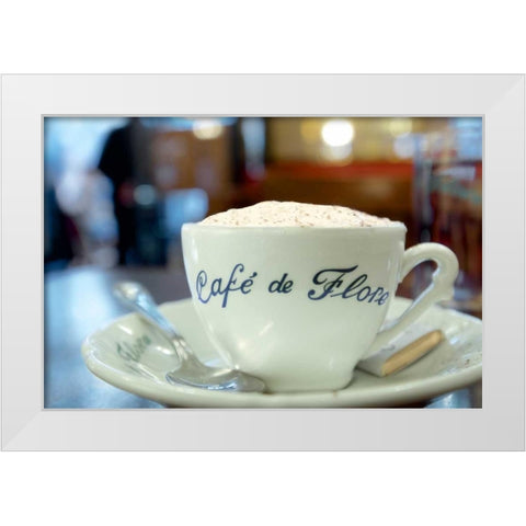 Cafe de Flore White Modern Wood Framed Art Print by Blaustein, Alan