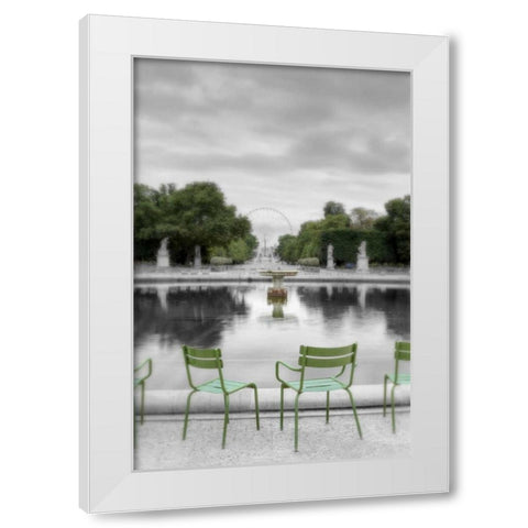 Tuileries Fountain #1 White Modern Wood Framed Art Print by Blaustein, Alan