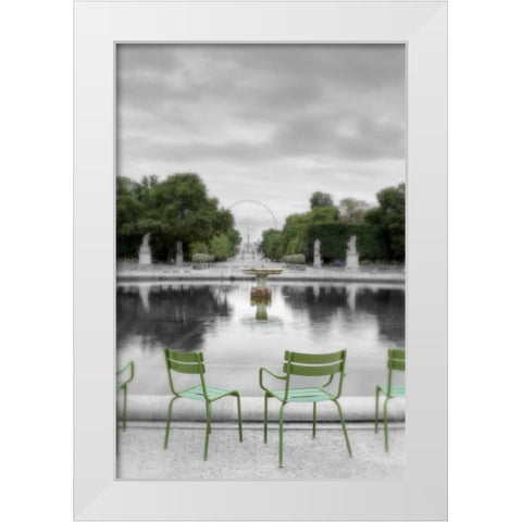 Tuileries Fountain #1 White Modern Wood Framed Art Print by Blaustein, Alan