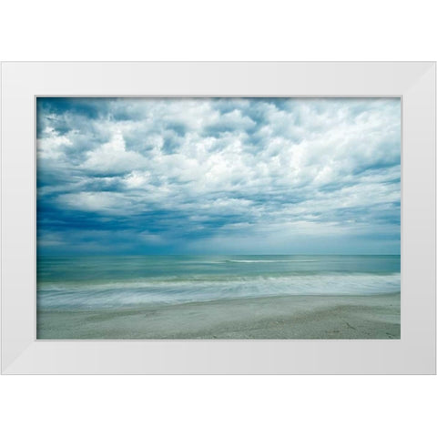 Morning at the Beach White Modern Wood Framed Art Print by Burdick, Chuck